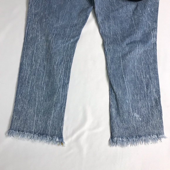Umgee Frayed Ripped Distressed Crop Jeans Size 7 - Picture 6 of 9